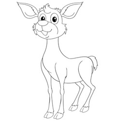 Black And White Drawing Of A Happy Deer