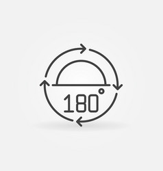 180 Degrees Angle Concept Icon In Thin Line