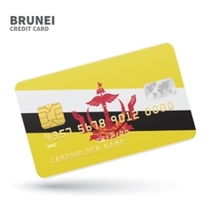 Credit Card With Brunei Flag Background For Bank