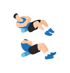 Man Doing Foam Roller Lower Back Stretch Exercise