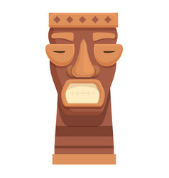 New Mask Totem Icon Cartoon Wooden Statue