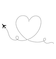 Plane Track Heart Shape Romantic Gesture Symbol