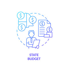 State Budget Blue Gradient Concept Icon