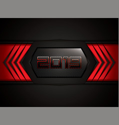 Black and red metal background with hexagons Vector Image