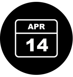 April 14th Date On A Single Day Calendar