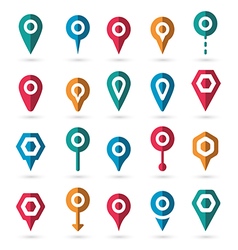 Black map pointer icons set Royalty Free Vector Image