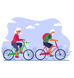 Old Couple On Bikes In Park