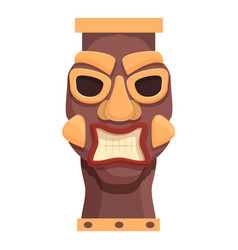 Tiki Mask Totem Icon Cartoon Statue