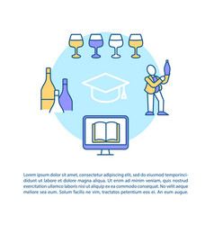 Wine Tasting Online Guide Concept Icon With Text