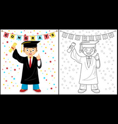 Coloring Book Of Student In Graduation Gown