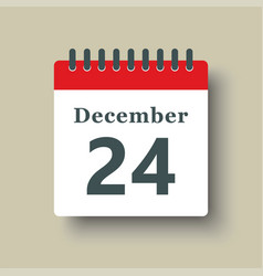 Icon Day Date 24 December Template Calendar Page