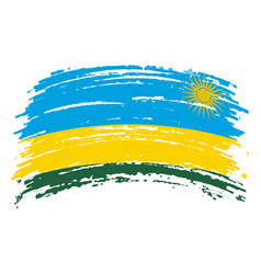 Rwanda Flag In Grunge Brush Stroke