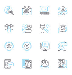 Virtual Presence Linear Icons Set Avatar