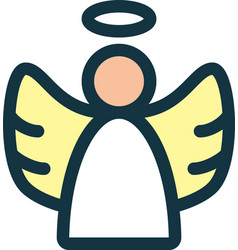 Angel With Wings Line Icon