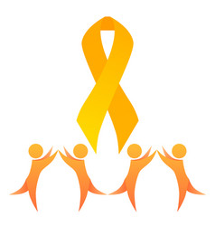 Childhood Cancer Yellow Happy Dance People