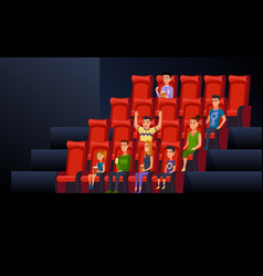 Cinema People Sitting In Chairs At Movie Theater