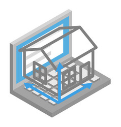 Construction Project Icon Isometric Open