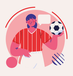 Female Soccer Player With Ball