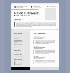 Minimalist Resume Cv Layout Design