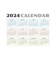 2024 New Year Calendar Template A Printable Design