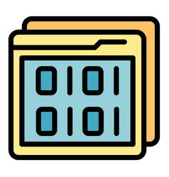 Big Data Files Icon Flat