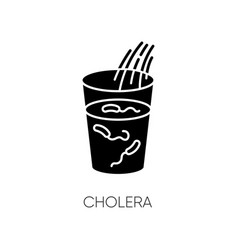 Cholera Black Glyph Icon Endemic Bacterial