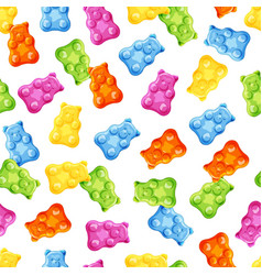 Colorful Gummy And Jelly Bears Seamless Pattern