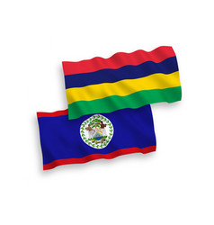 Flags Of Belize And Republic Of Mauritius