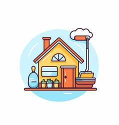 House Cleaning Service In Flat Design