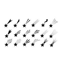 Shooting Stars Icon Set Clip Art Silhouettes Star