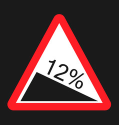 Steep Descent Sign Flat Icon