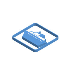 Blue Isometric Icon Of A Luxury Cruise Ship