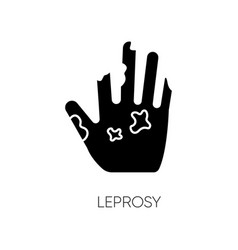 Leprosy Black Glyph Icon Dangerous Bacterial