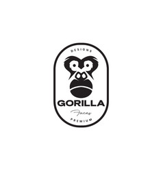 Face Gorilla Shock Badge Vintage Logo Design