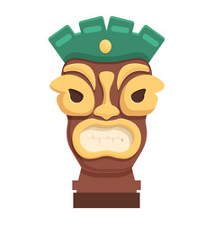 Design Face Totem Icon Cartoon Statue