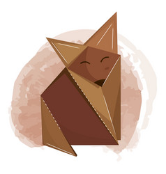 Isolated Cute Fox Origami Sketch Icon