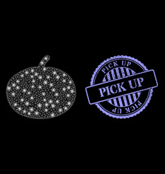 Textured Pick Up Badge And Shiny Mesh Pumpkin