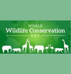 World Wildlife Conservation Day Green Background