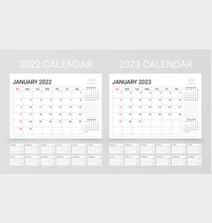 2022 2023 Years Calendar Planner Layout Table