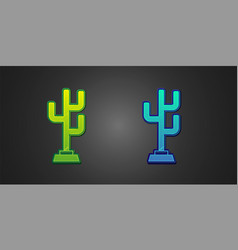 Green And Blue Coat Stand Icon Isolated On Black