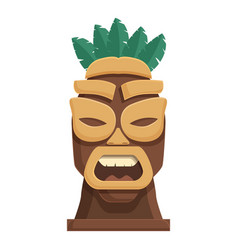 Pole Native Totem Icon Cartoon Tiki Mask