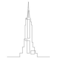 Single Line Art Sketch Empire State Building