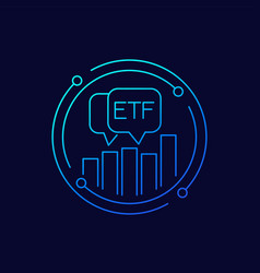 Etf Trading Line Icon Exchange Traded Funds