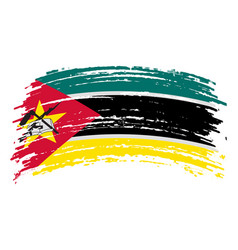 Mozambique Flag In Grunge Brush Stroke