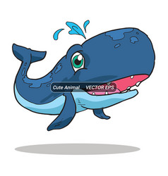 Cute Whale Animal Mascot Smiling