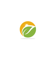 Green Leaf Sun Shine Eco Logo