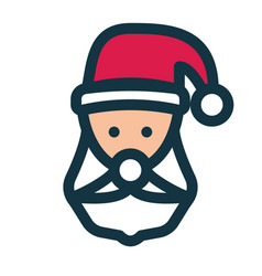 Santa Claus Face Line Icon