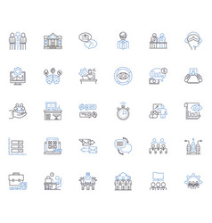 Workplace Collaboration Line Icons Collection