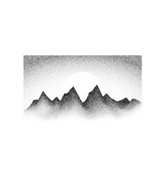 Grain Stippled Mountain Range Dotted Landscape