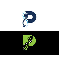 Abstract Letter P Dna Biology Logo Concept